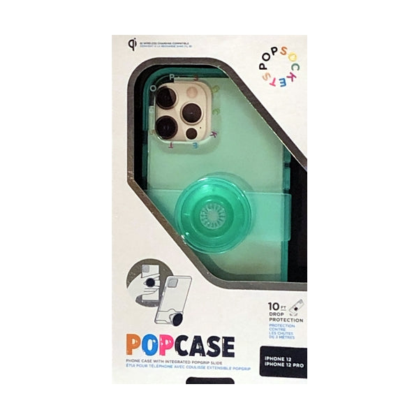 PopSocket iPhone 12/12 Pro PopCase Protective Phone Case with Integrated PopGrip Slide - Spearmint (Fits iPhone 12/12 Pro)