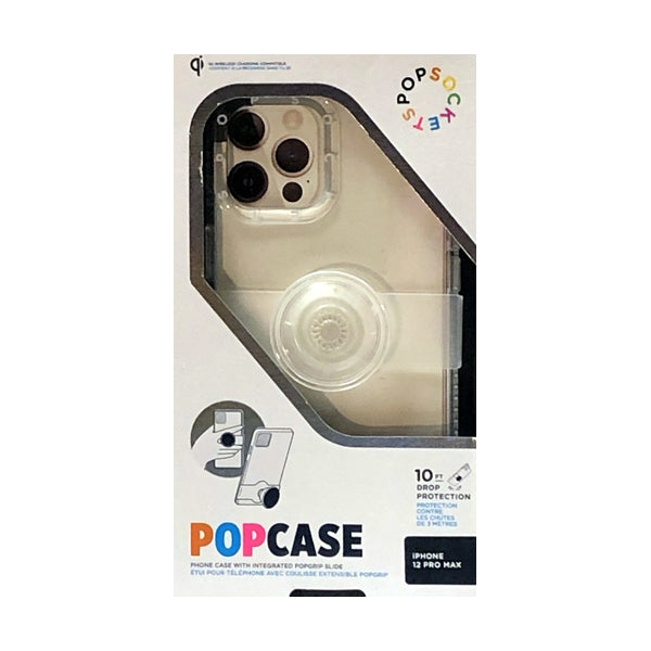 PopSocket iPhone 12 Pro Max PopCase Protective Phone Case with Integrated PopGrip Slide - Clear (Fits iPhone 12 Pro Max)