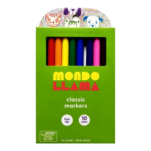 Mondo Llama Classic Colors Fine Line Markers (10 Count)