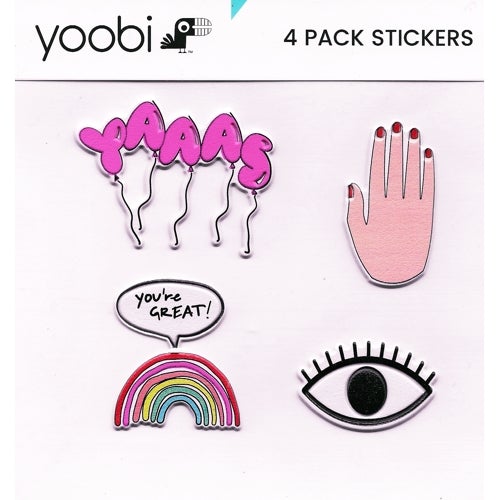 Yoobi Emoji Fun 3-D Puffy Stickers (4 Pack)