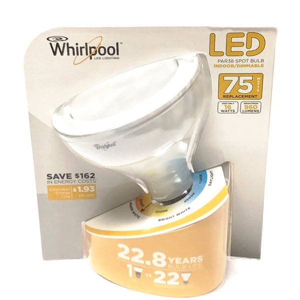 Whirlpool 16W LED PAR38 Dimmable Spot Light Bulb - Warm White (1 Count) 75W Equiv.