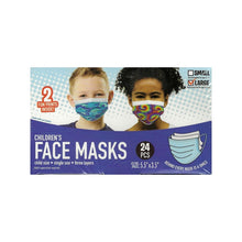 Load image into Gallery viewer, Just Play Kids 3-Ply Protective Disposable Face Masks - Blue Camo &amp; Tie Dye Prints (24 Pack) Large For ages 8+
