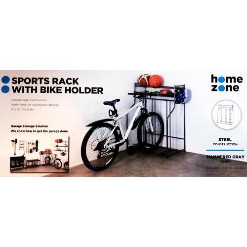 Home Zone Storage Bike Rack - Hammered Gray Finish (35.45
