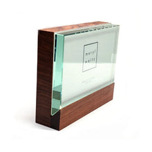 Load image into Gallery viewer, Meryl Waitz Premium Glass Floating Picture Wood Photo Frame (Holds 5&quot; x 3.5&quot; Photo)
