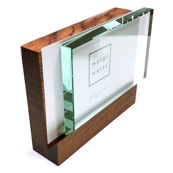 Meryl Waitz Premium Glass Floating Picture Wood Photo Frame (Holds 5