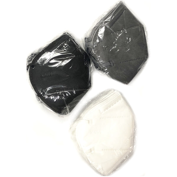 Rasav Adult KN95 Foldable Protective Face Mask - White, Black, Gray (30 Pack) Executive Standard GB2626-2019